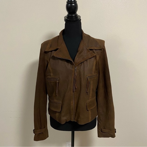 El Bomero Jackets & Blazers - El Bomero Jacket Women’s Size Large Brown Suede Leather Motto Jacket Vintage